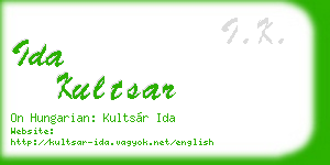 ida kultsar business card
